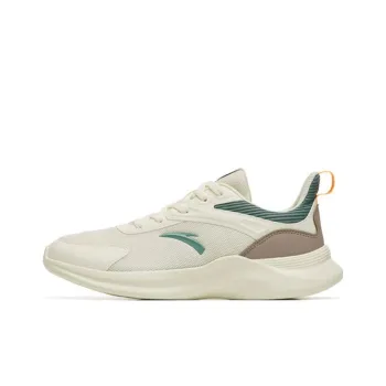 Anta Cushioned Slip Resistant Low Top Running Shoes Men's White Green