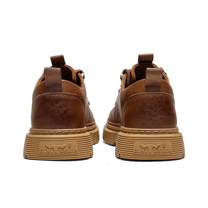 G.N.SHIJIA Men's Casual Shoes Men Low Top Black/Brown/Red-4