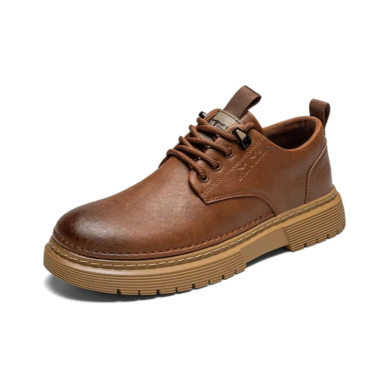 G.N.SHIJIA Men's Casual Shoes Men Low Top Black/Brown/Red-1