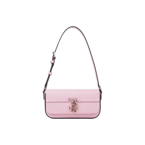 Jimmy Choo Avenue Cow Leather Handbag Shoulder Bag Women's Rose Pink