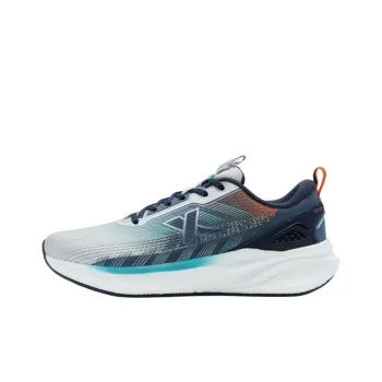 XTEP Cushioning Wear Resistant Low Top Running Shoes Men's Blue Gray