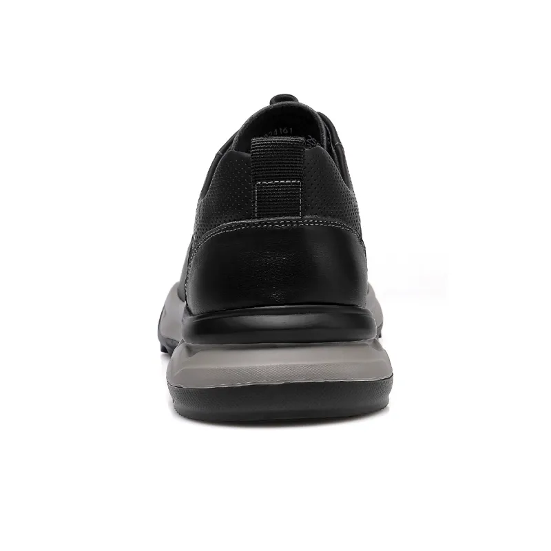 Strongman 3515 Men's Casual Shoes Genuine Leather Elastic Band Slip on Outdoor Youth Versatile Soft Sole Unlined Shoes-2