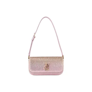 Jimmy Choo Avenue Crystal Satin Handbag Shoulder Bag Women's Rose Pink