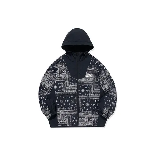 QIAODAN Trench Coats Men Black/Black Print