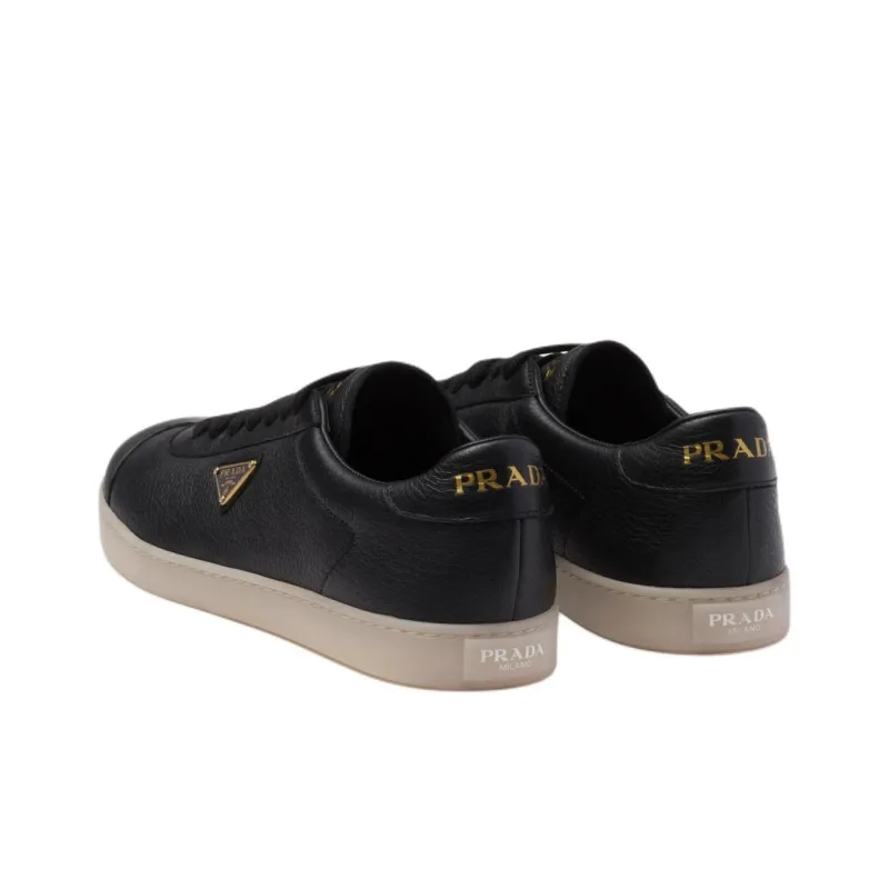 PRADA Triangle-logo Leather Sneakers-4