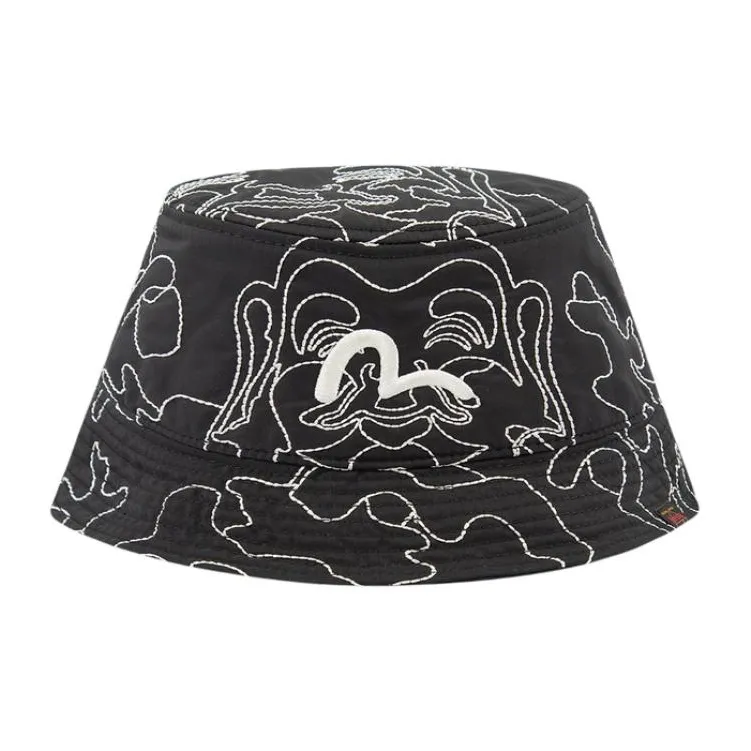 EVISU Polyester, Cotton Bucket Hats Unisex Black-0