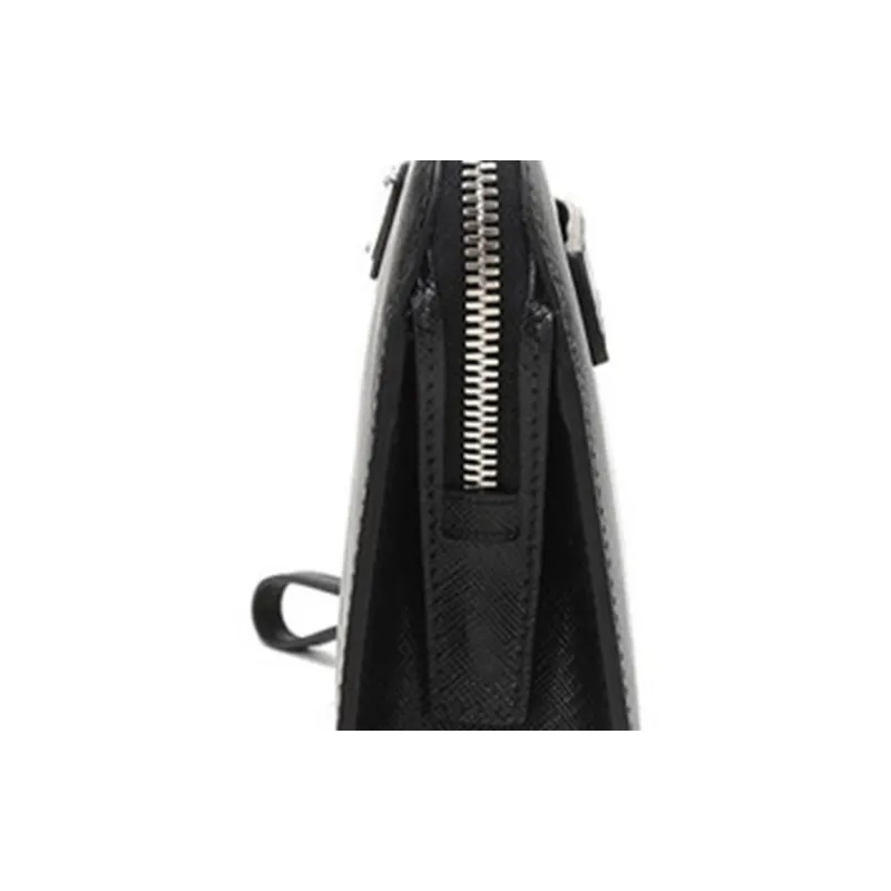 PRADA Saffiano Leather Clutch Men's Black-5