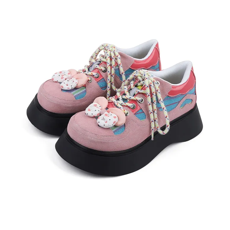 NiuwaStudio Casual Single Shoes 5cm Women's Pink-1