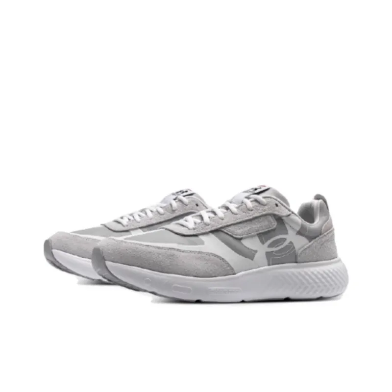 Under Armour Decoy Lu Cushioning Wear Resistant Low Top Running Shoes Men's Gray White-3