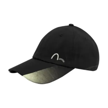 EVISU Cotton Baseball Caps Unisex Black