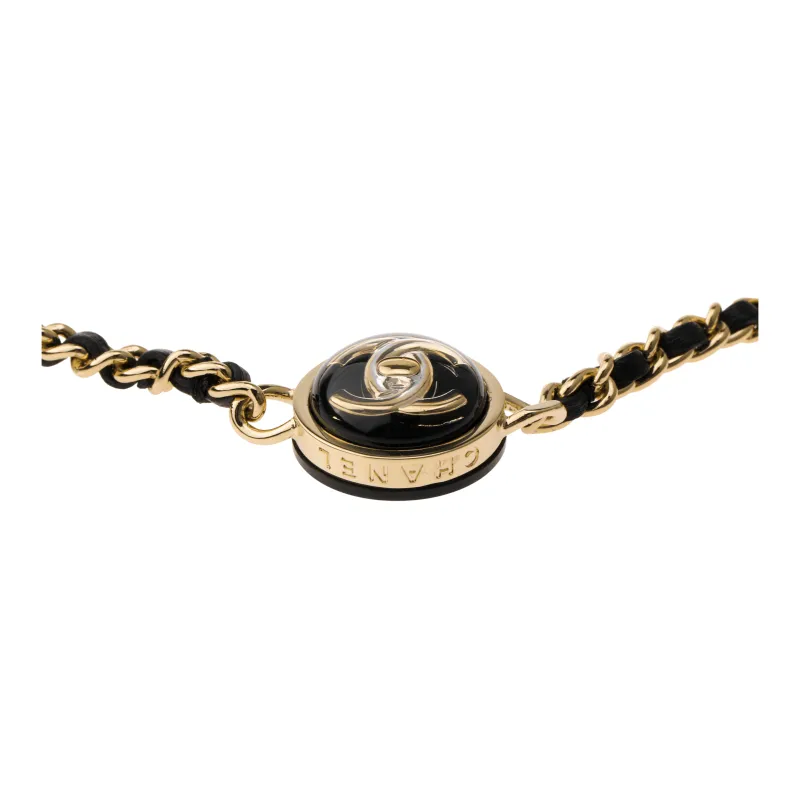 CHANEL Metal Necklaces Women's Gold/Black-3