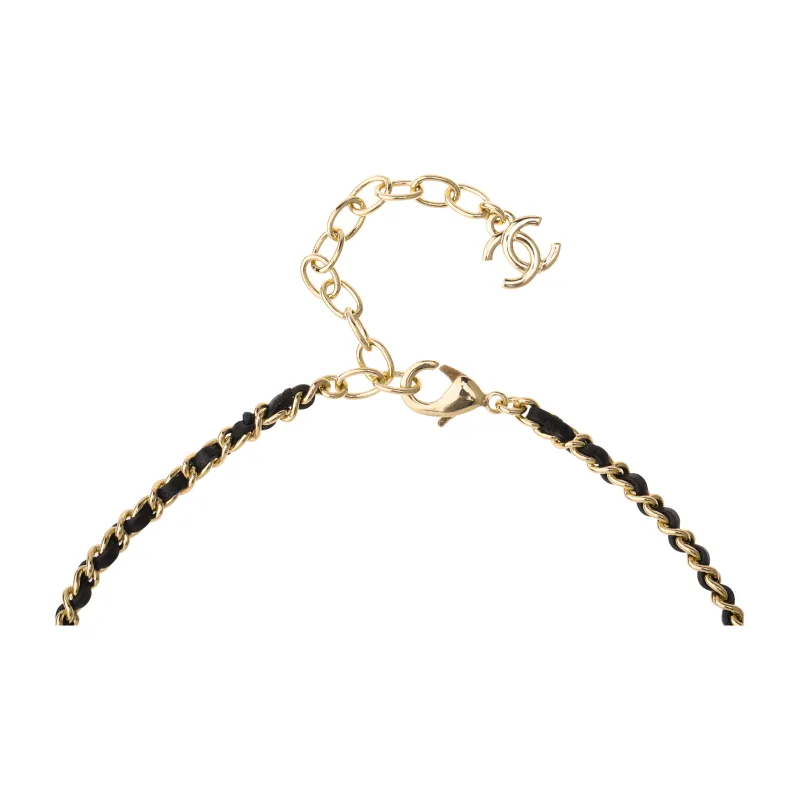 CHANEL Metal Necklaces Women's Gold/Black-4