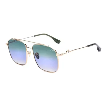 EVISU Metal Plate Aviator Sunglasses Unisex Gold