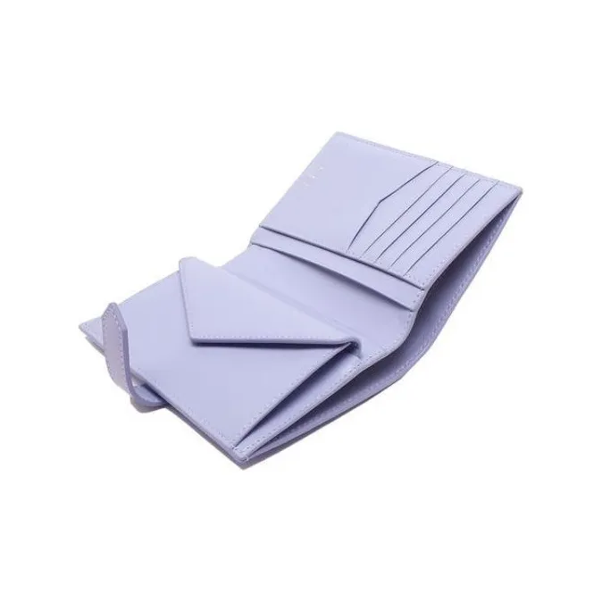 GIVENCHY Leather Card Holder Wallet Mini Women's Lavender-3