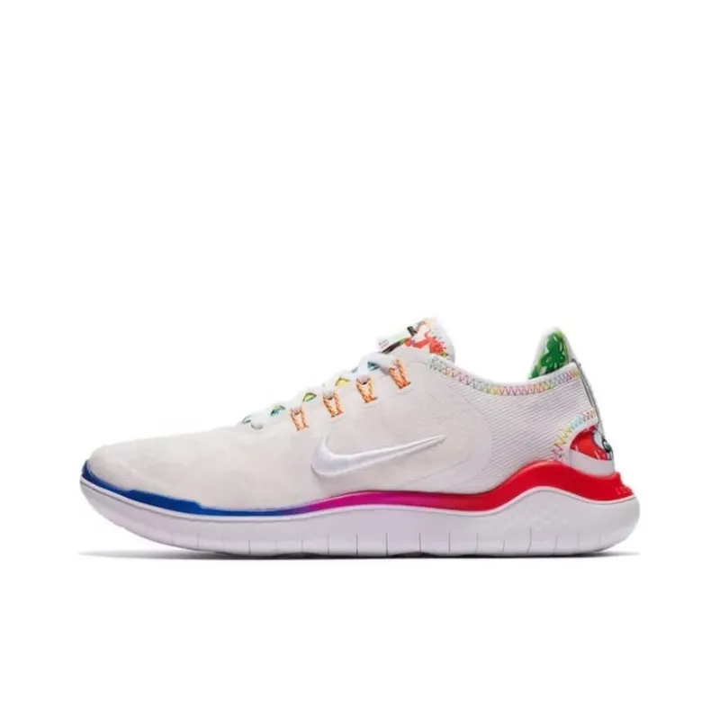 Nike Free RN 2018 Cushioning, Wear Resistant Low Top Casual Running Shoes Women's Pink White-0