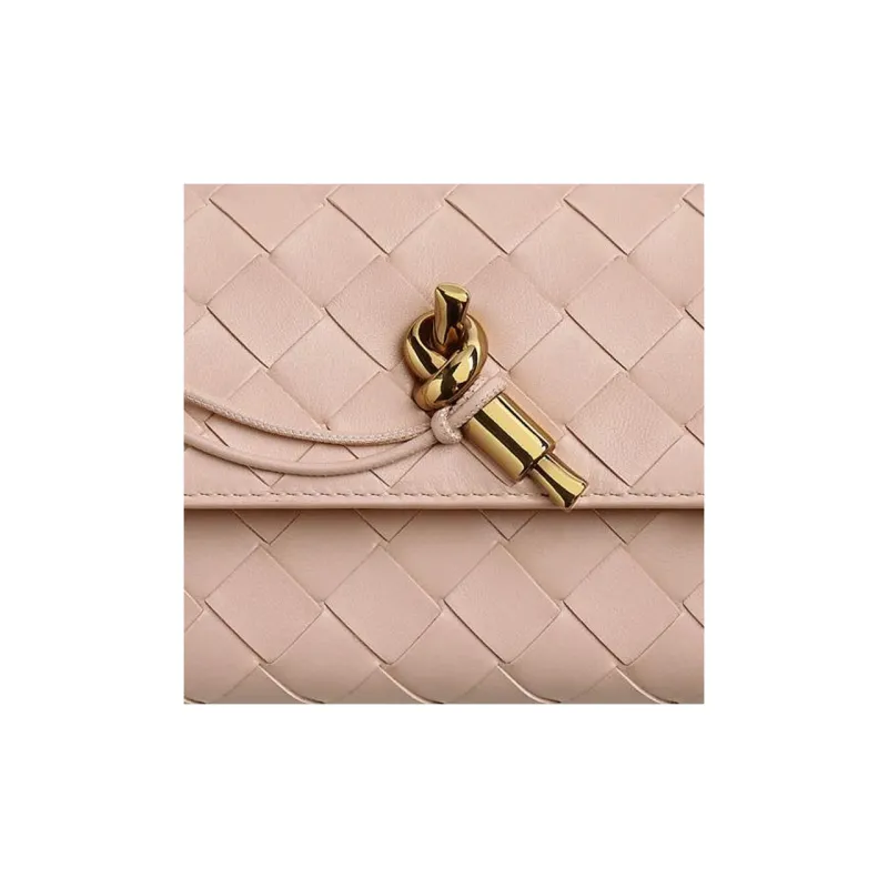 Bottega Veneta Lambskin Wallet Large Size Women's Lotus Colored-4