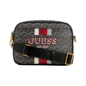GUESS Artificial Leather Camera Bags Shoulder Bags Unisex Black