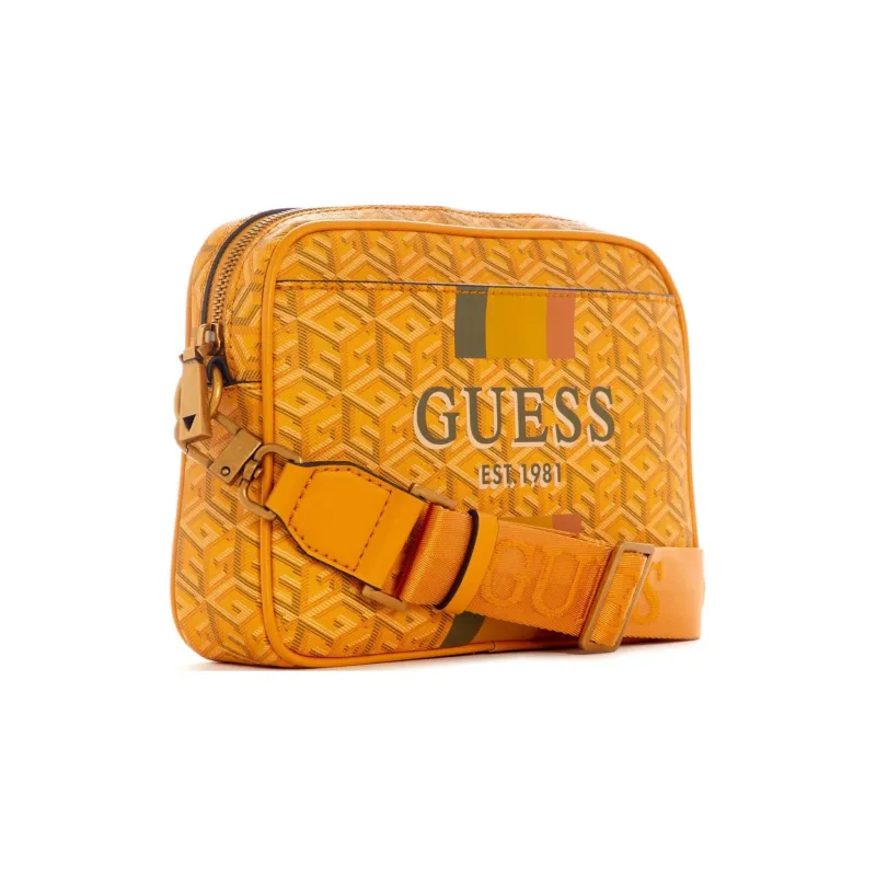 GUESS Artificial Leather Camera Bags Shoulder Bags Unisex Yellow-1