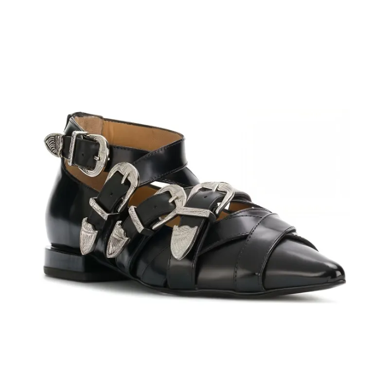 Toga Pulla Pointed-toe Buckle Leather Boots-2