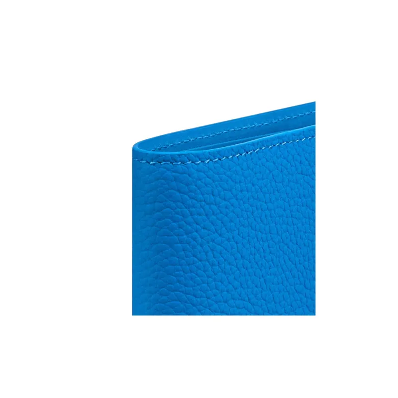 LOUIS VUITTON Cow Leather Wallet Men's Bright Blue-4