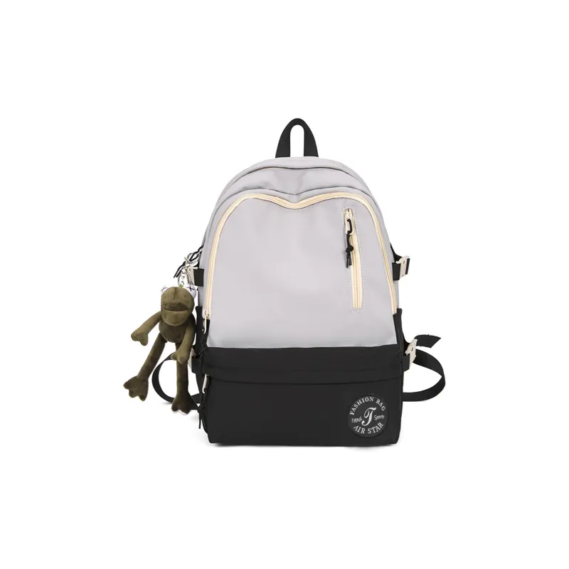 TAKI Nylon Commute Versatile Students Backpack Unisex Couple's Version Medium Size Multicolor-0