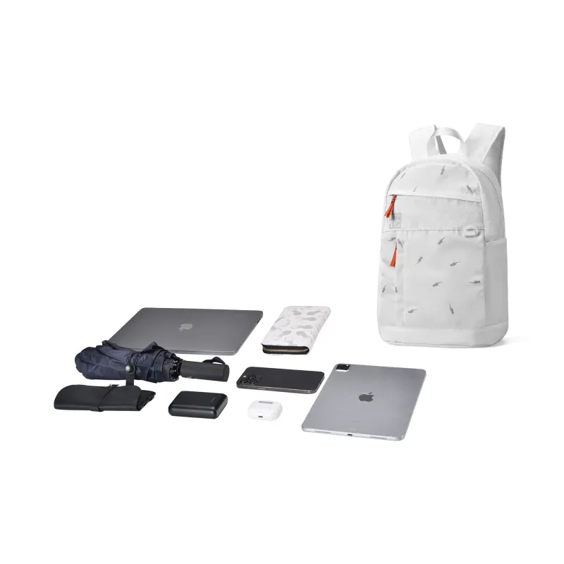 TURN UP Nylon Laptop Bag Backpack Regular Unisex White-3