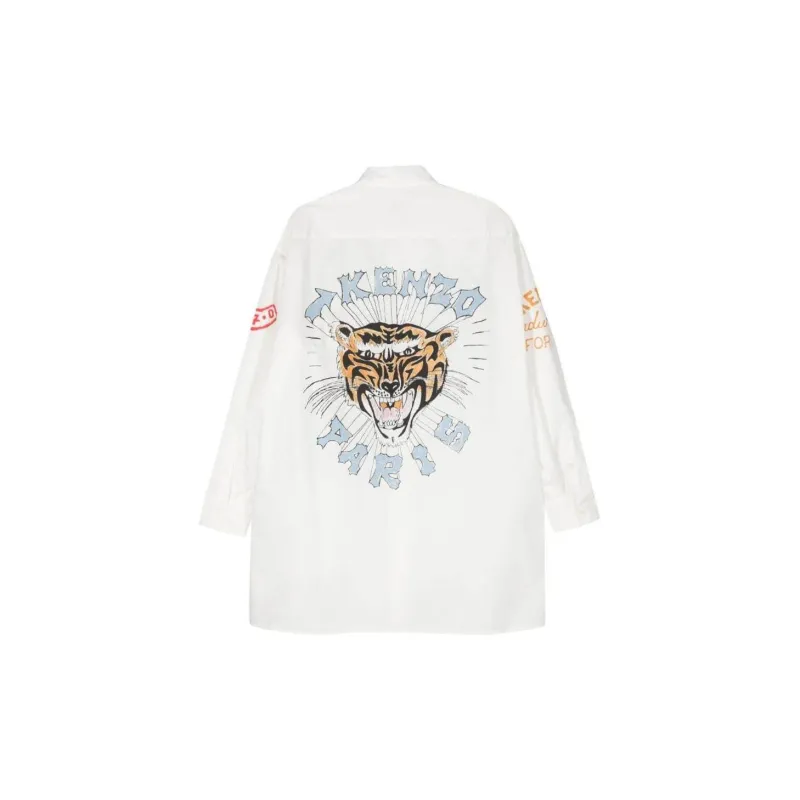 KENZO Graphic Printed Long Varsity Shirt-1