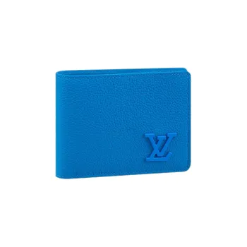 LOUIS VUITTON Cow Leather Wallet Men's Bright Blue