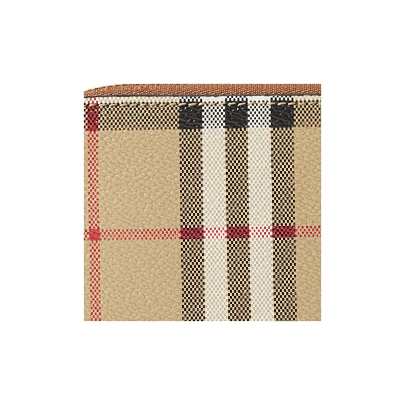 Burberry Patchwork Cow Leather Wallet Women's Beige-4