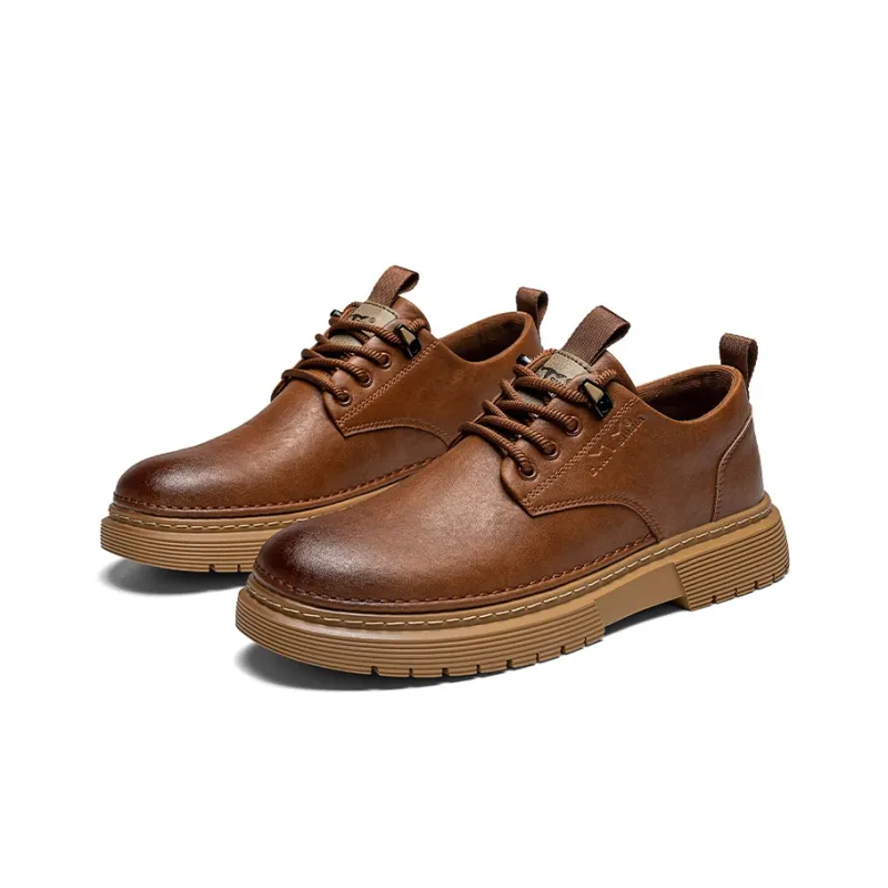 G.N.SHIJIA Men's Casual Shoes Men Low Top Black/Brown/Red-2