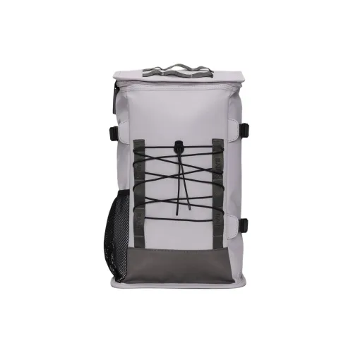 Rains Polyester Backpack Large Size Unisex Pyrite Stone Color