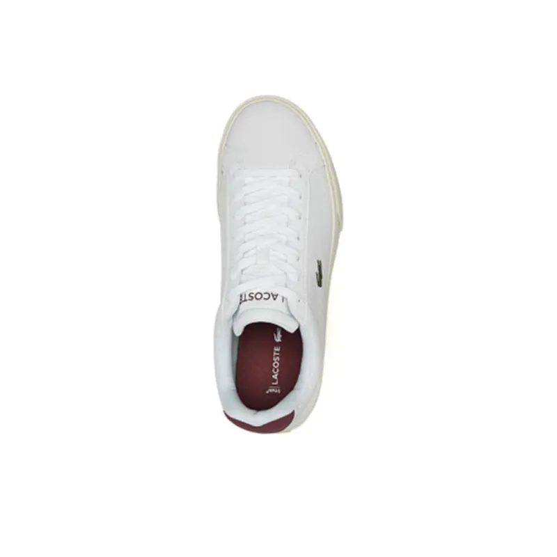 LACOSTE Anti-Slip Wear-Resistant Low-Top Skateboard Shoes Men's White-3