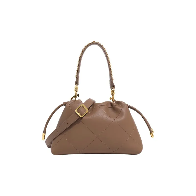 LARTIGENT Soft Leather Shoulder Bag, Crossbody Bag, Handbag Extra Mini Women's Black Milk Tea Ecru Brown-10