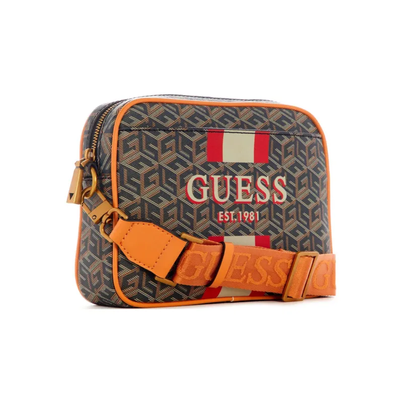 GUESS Artificial Leather Camera Bags Shoulder Bags Unisex Gold-1