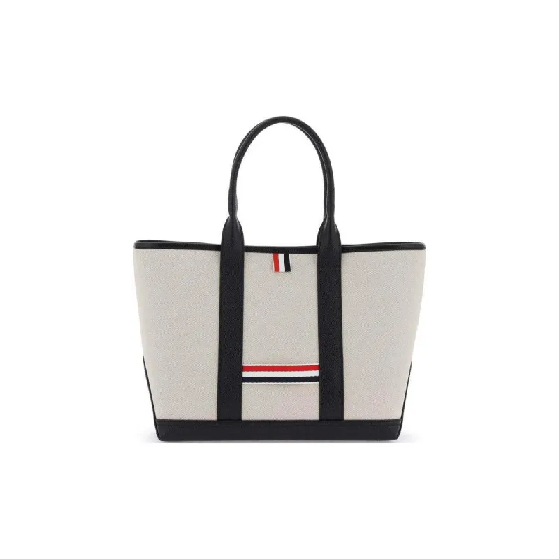 THOM BROWNE Medium Rwb Stripe Top Handle Bag-0