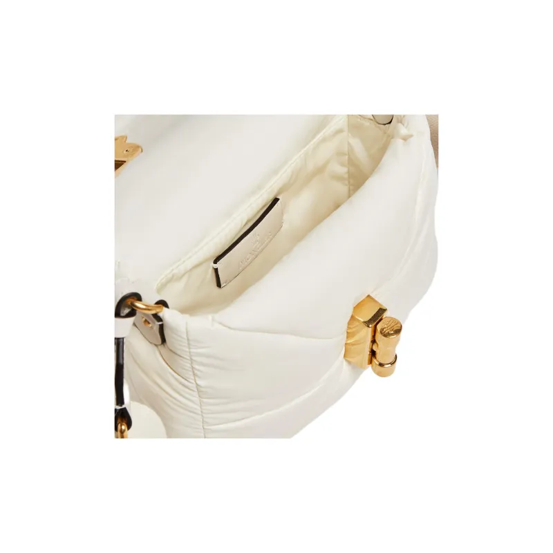 Moncler Nylon Shoulder Bag, Crossbody Bag Mini Women's White-4