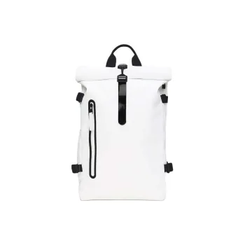 Rains Polyurethane With Canvas Backpack Large Size Unisex White
