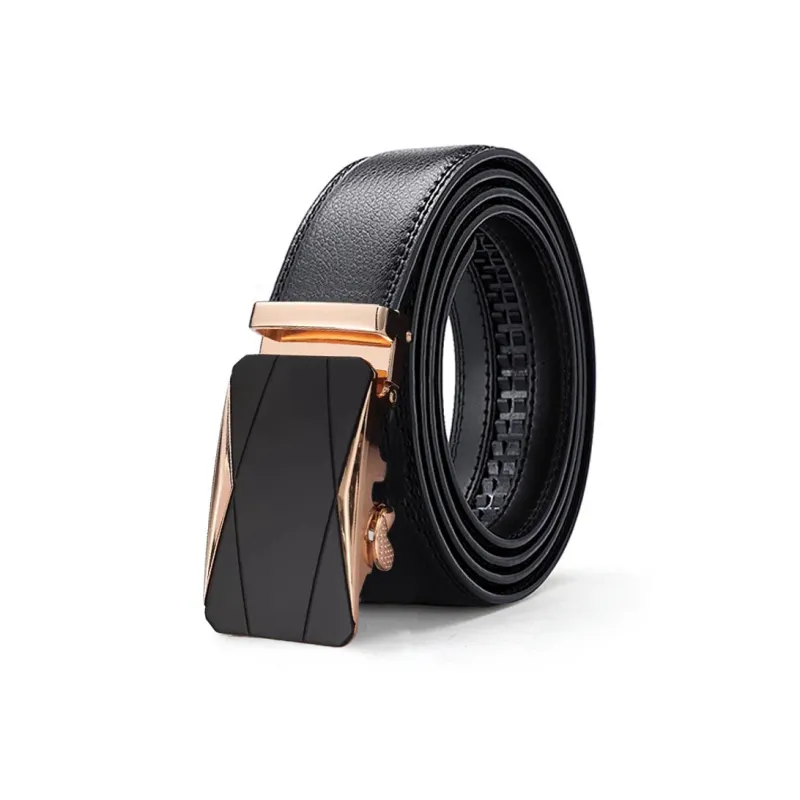 NIUMJ Genuine Leather High Quality Belt Practical And Durable, Automatic Buckle Leather Belts Men's 3.5CM-1