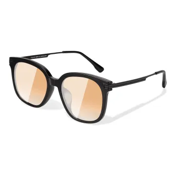 PULAIS Plate Frame Square Sunglasses Unisex Black