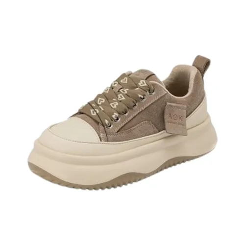 AOKANG Casual Shoes Women's Low-Top Apricot Beige