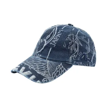 EVISU Cotton Baseball Caps Unisex Blue
