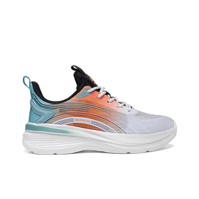 Warrior Students' Running Shoes Lightweight And Breathable Low Top Casual Shoes Men's White Light Blue Orange Black-1