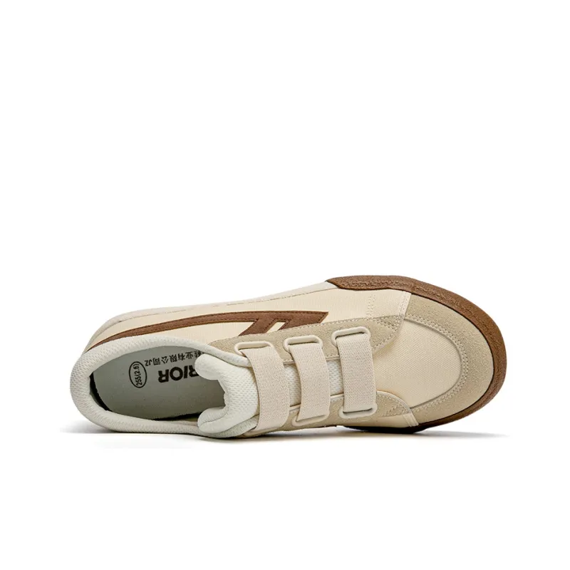 Warrior Wear resistant, Lightweight, Breathable, And Non slip. Low Top Canvas Shoes Unisex Beige Brown-3