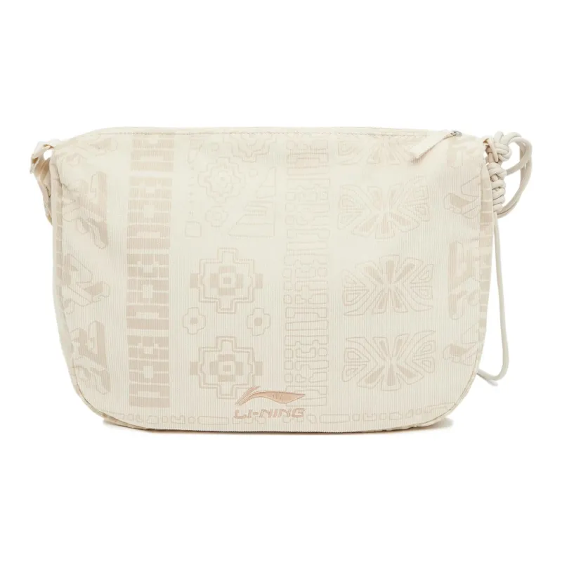 LiNing Chinese Culture Series Cotton Shoulder Bag, Crossbody Bag Unisex Dusty Khaki-3