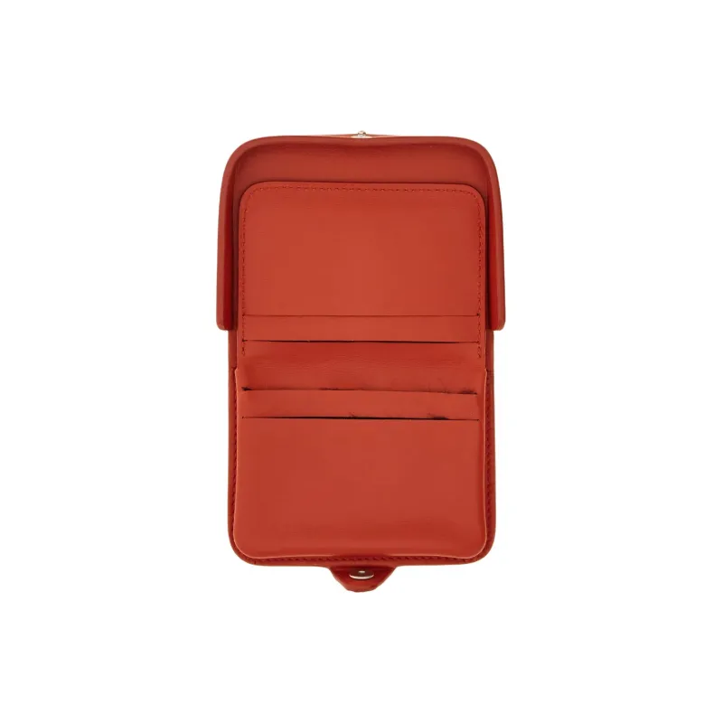 FERRAGAMO Calfskin Wallets Coin Purses Men's Red Clay-4