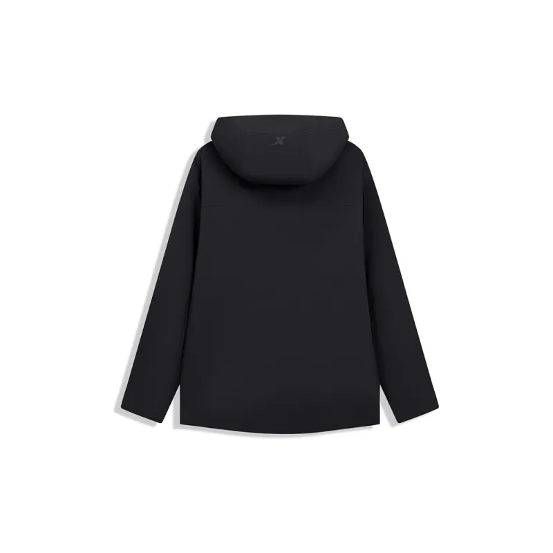 XTEP Wing Waterproof And Windproof Windbreaker Jacket Unisex Jet Black-1