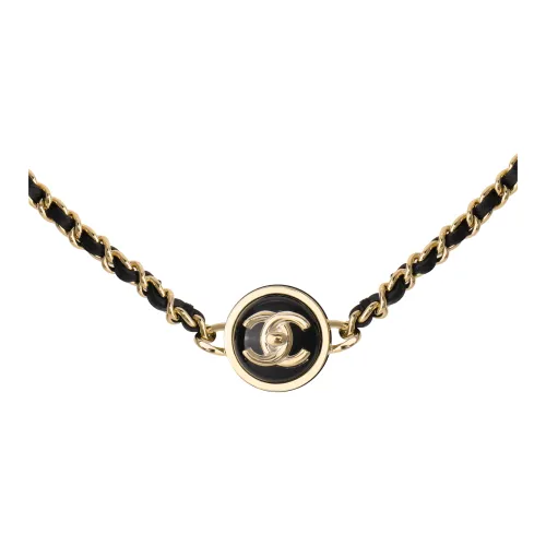 CHANEL Necklaces Women's Gold/Black