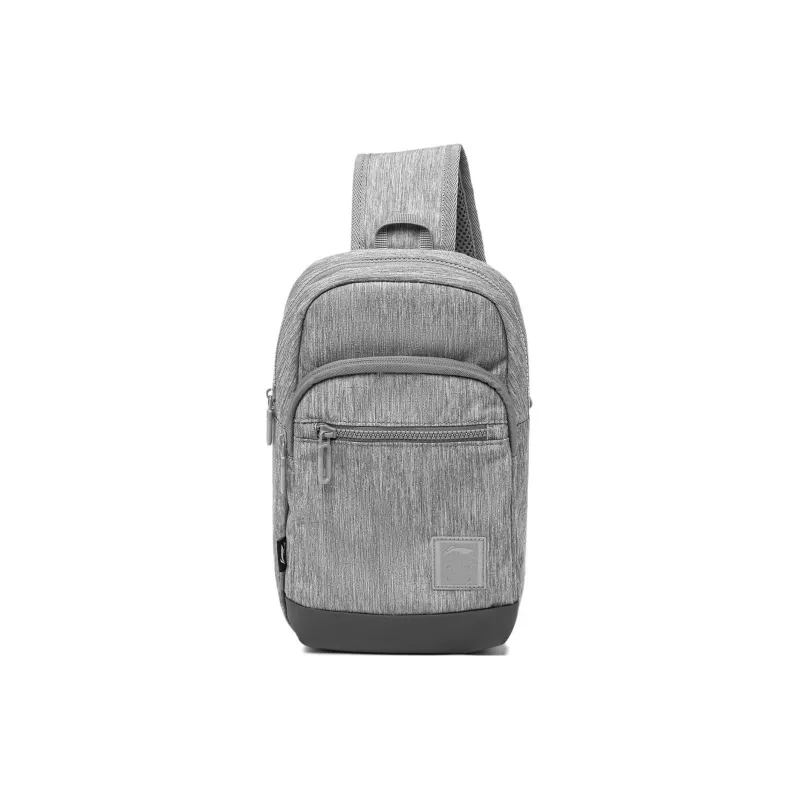LiNing Sports Life Collection Polyester Shoulder Bag, Crossbody Bag, Sling Bag Unisex Ultimate Gray-0
