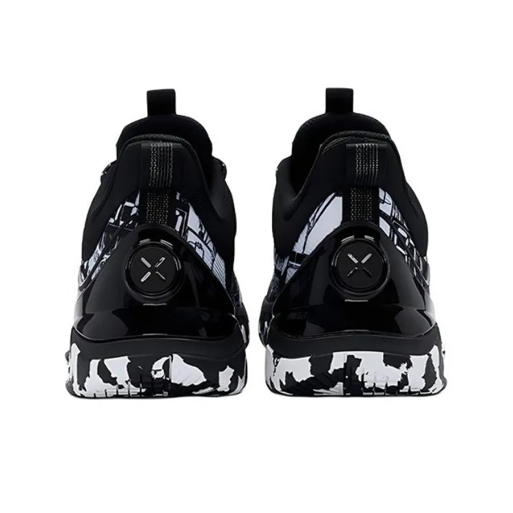XTEP Cushioned Slip Resistant Low Top Basketball Shoes Men's Black White-2