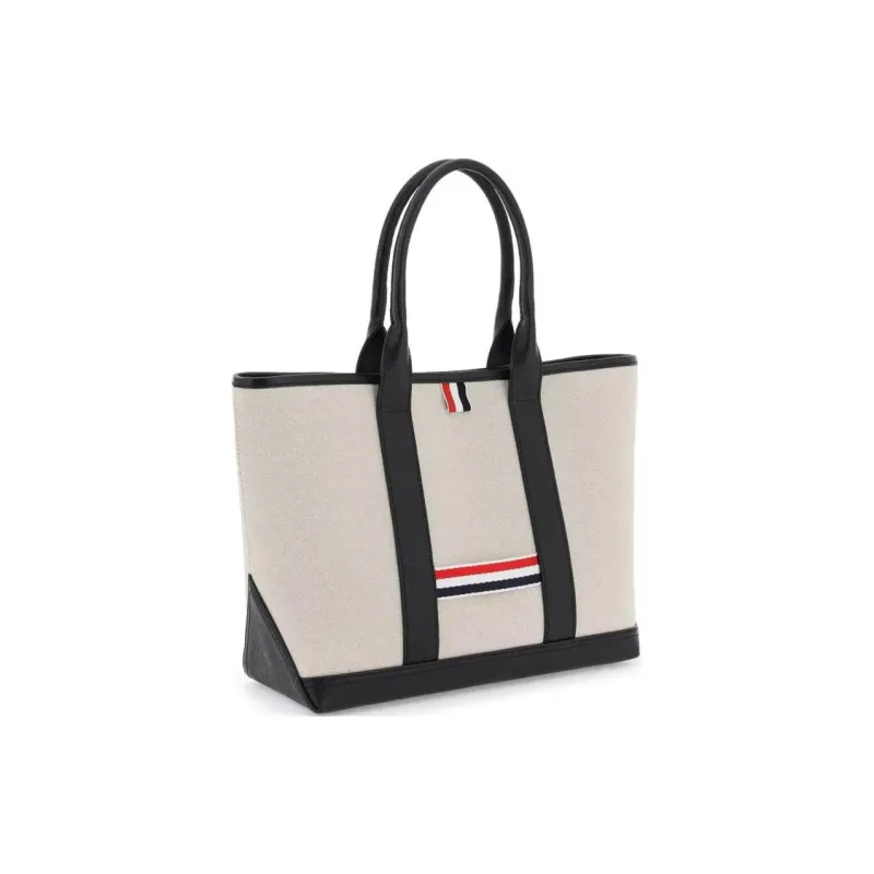 THOM BROWNE Medium Rwb Stripe Top Handle Bag-1